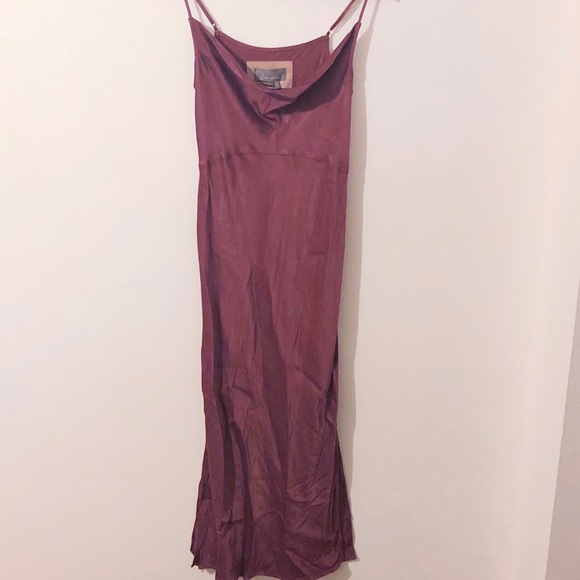 Anthropologie Bias Slip Dress in Plum. - Picture 5 of 7